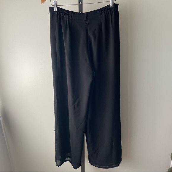 Tradition Front Slit Chiffon Palazzo Wide Leg Trouser Pants Flowy Whimsigoth - Picture 5 of 12